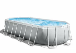 Intex Oval Prism Frame Pool - 610 X 305 X 122 Cm - Met Filterpomp En Accessoires -Zwembad Apparatuur 26798gn blanco