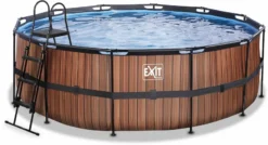 EXIT TOYS EXIT Wood Zwembad - 427 X 122 Cm - Met Zandfilterpomp En Trap