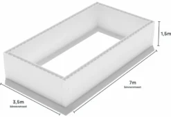 Polystyreen Zwembad Blokkenset - 7,00 X 3,50 X 1,50 M -Zwembad Apparatuur 700x350 zij size