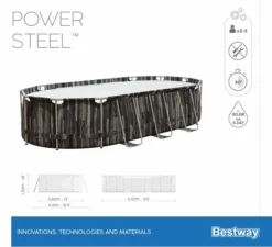 Bestway Power Steel Oval Zwembad - 610 X 366 X 122 Cm - Met Filterpomp En Accessoires -Zwembad Apparatuur 900 989 5611r 01 power steel