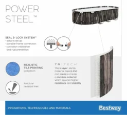 Bestway Power Steel Oval Zwembad - 610 X 366 X 122 Cm - Met Filterpomp En Accessoires -Zwembad Apparatuur 900 989 5611r 02 power steel