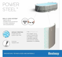 Bestway Power Steel Oval Zwembad - 488 X 305 X 107 Cm - Met Filterpomp En Accessoires -Zwembad Apparatuur 900 989 56448 02 power steel