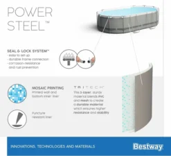 Bestway Power Steel Oval Zwembad - 427 X 250 X 100 Cm - Met Filterpomp En Accessoires -Zwembad Apparatuur 900 989 56620 02 power steel