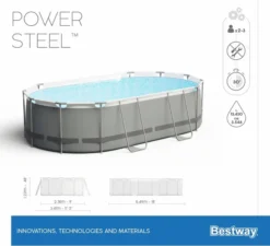 Bestway Power Steel Oval Zwembad - 549 X 274 X 122 Cm - Met Filterpomp En Accessoires -Zwembad Apparatuur 900 989 56710 01 power steel
