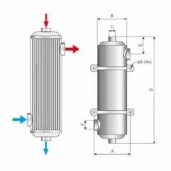 Pahlen Maxi-Flo MF 260 Zwembad Warmtewisselaar - RVS -Zwembad Apparatuur afmetingen pahlen rvs maxi flo warmtewisselaar zwembad 2